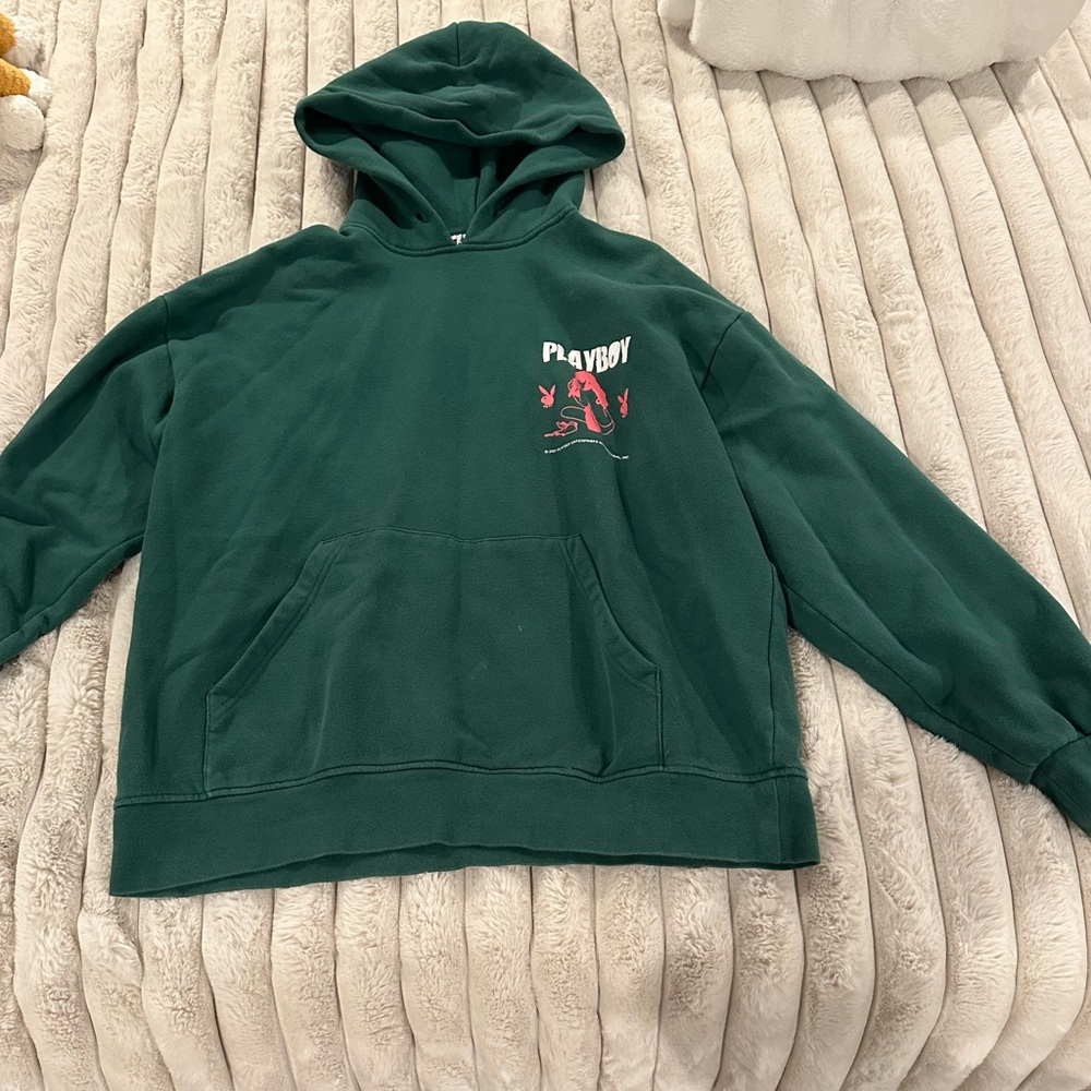Pacsun Green and Pink Playboy Hoodie